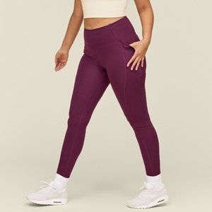 Girlfriend Collective High Waist Full-Length Pocket Leggings - Medium  - Plum